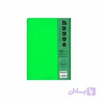 دفتر 80 برگ سیمی خطی با جلد طلقی سبز کد GA132
