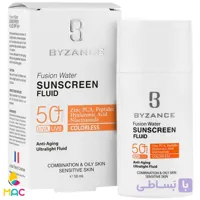 فلوئید ضد آفتاب رنگی SPF50 پوست چرب بیزانس | فروشگاه اینترنتی مکیاج