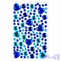 نگین چسبی آبی و فیروزه‌ای پینترستی مدل قلب و گرد