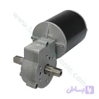 موتور گیربکس حلزونی DC مدل NBG-768 دو سر شفت 24 ولت 110 دور