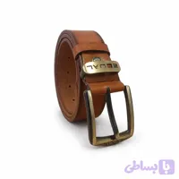 کمربند مردانه چرم طبیعی عسلی مدل 4102
