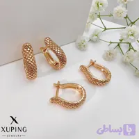 گوشواره دخترانه مدل پوست ماری طرح طلا ژوپینگ