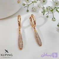 گوشواره آویز نگین دار شیک و پرطرفدار دخترانه طرح طلا ژوپینگ (کد DZ9N6)