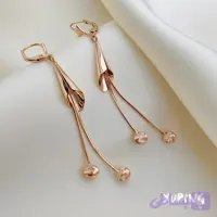 گوشواره قیفی آویز دار دخترانه طرح طلا ژوپینگ