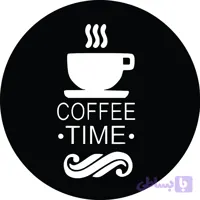 استیکر چوبی طرح فنجان قهوه و Coffee Time