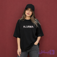 تیشرت باکسی زنانه طرح karma عمده