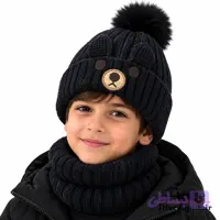 شال و کلاه بچگانه خزدار خرگوشی مدل بافتنی شال رینگی کد 1292