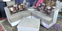 مبل ال کنج دکور ۴ نفره بهمراه جلومبلی تمام پارچه