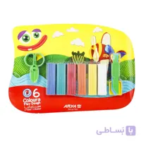 خمیر بازی 6 رنگ آریا مدل وکیومی با ابزار