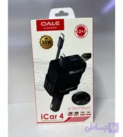 شارژر فندکی ۳۰ وات OALE مدل i car4 باسیمهای جمع شونده