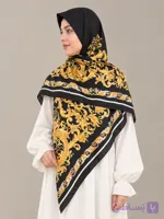 روسری ابریشم ساتن زری