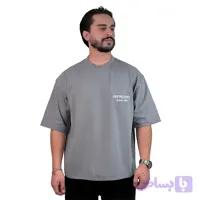 تیشرت پنبه دونخ طوسی مدل REP (کد 7SKMQ)
