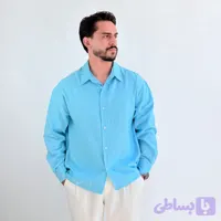 پیراهن آستین بلند مردانه آبی مدل پِری (کد JZ7JR)