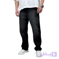 شلوار جین بگ مردانه مشکی مدل ساده (کد RTIUB)