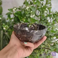 پیاله سنگی گرد گلدن بلک 15سانتی