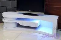 میز تلویزیون مدل اسکار برند کارینو سایز ۱۶۰ هایگلاس چراغ دار