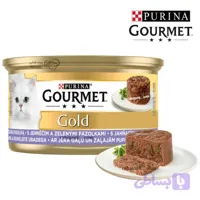 کنسرو گربه گورمت مدل کیکی طعم بره و لوبیا سبز 85 گرم (آلمانی) - پت شاپ فنچول (کد 7XW3M)