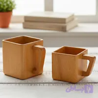 لیوان دسته دار طرح چارمین از چوب راش