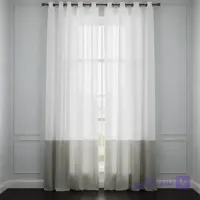 پرده پانچ کتان مدل حاشیه‌دار دورنگ - فروشگاه پرده آماده تیکو‌ دکو