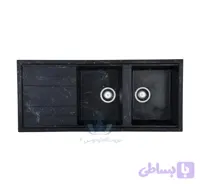 سینک ظرفشویی گرانیتی مشکی رگه سفید (برند لوتوس)