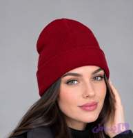کلاه بافت ساده زرشکی اعلاء