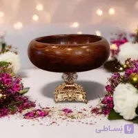 کاسه با پایه کریستال و برنج