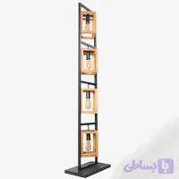آباژور مدرن چوب و فلز مستطیل 4 شعله