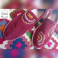 گیوه زیره میکرو آلن گلدوزی شده زرشکی
