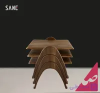 میز چوبی سه تیکه منحنی مدل عسلی برج کد 30357