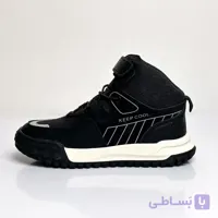 کفش نیم بوت کرم مشکی بچه گانه چرم نبوک برند jeep