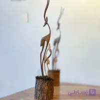 مجسمه چوبی غزال دست‌ ساز