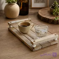 سینی سرو و پذیرایی چوبی قهوه