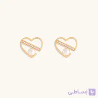 گوشواره طلا یک دل با مروارید