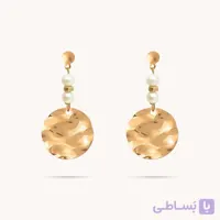 گوشواره طلا دایره موج و مروارید شعبه ونک وزن 4.25