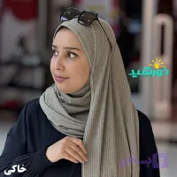 شال حاشیه نگین کریشه خاکی کد 3308