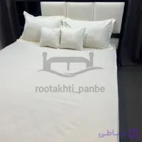 نیم ست کاوری ملحفه کشدار تشک ساده سفید شیری کد 5504