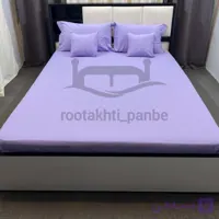 نیم ست کاوری ملحفه کشدار تشک ساده بنفش یاسی کد 5511