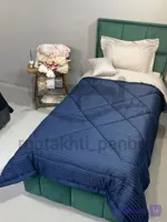 روتختی ساده هتلی یکنفره سرمه ای و طوسی روشن کد 11002