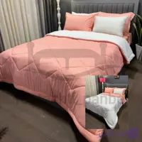 روتختی میکرو نخی ساده گلبهی و سفید یکنفره و دونفره کد 11022