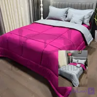 روتختی میکرو نخی ساده سرخابی و طوسی یکنفره و دونفره کد 11019