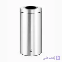 سطل زباله 45 لیتری استوانه ای استیل مشکی