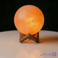 آباژور سنگ نمک مدل گوی (پایه چوب) بهمراه هدیه