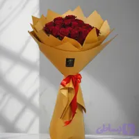 دسته گل رز ۲۰ شاخه با کاور رنگ کاهی | هدیه‌ای اصیل و ماندگار در ارومیه