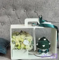 باکس گل و کیک تولد سبز کد کد 171