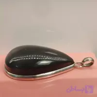 گردن آویز نقره دست ساز عقیق مشکی تراش اشک صددرصد طبیعی با ضمانت مکتوب اصالت،برند دُرسیم