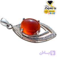 آویز نقره زنانه عقیق سرخ اصل | دُرسیم (کد BBB9K)