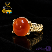 انگشتر نقره زنانه عقیق عسلی صددرصد طبیعی و معدنی با ضمانت مکتوب اصالت.برند دُرسیم