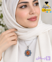آویز نقره زنانه عقیق عسلی طبیعی و معدنی برند درسیم