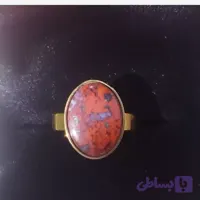 انگشتر استیل رنگ ثابت زنانه عقیق سرخ جاسپر صددرصد طبیعی با ضمانت مکتوب اصالت برند دُرسیم