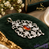 آویز نقره زنانه قلمزنی عقیق اصل معدنی با ضمانت مکتوب اصالت،دُرسیم